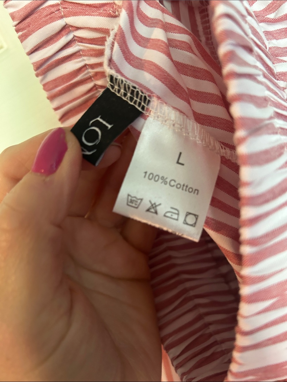Lomon Pink & White Striped Wide-Leg Pants - Picture 4 of 6